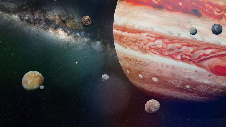 Jupiter i njegovi sateliti, ilustracija