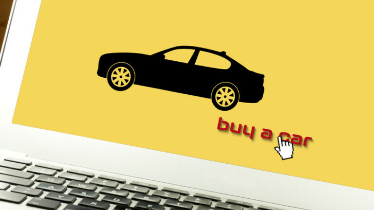 Online kupovina automobila, ilustracija