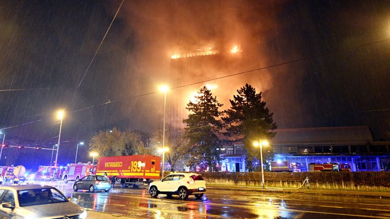 Požar u zgradi Vjesnika