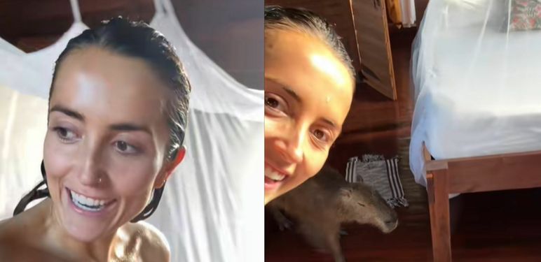 Gentry Hale u susretu s divljom kapibarom