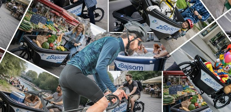 Cargo bicikl usluge Bajs u raznim ulogama