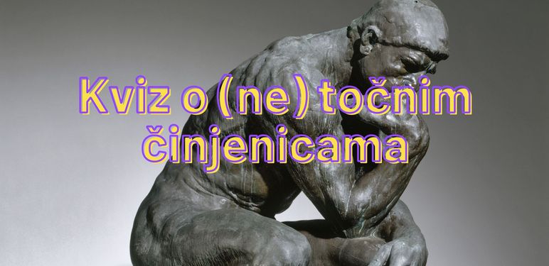 Kip koji razmišlja i natpis kviza