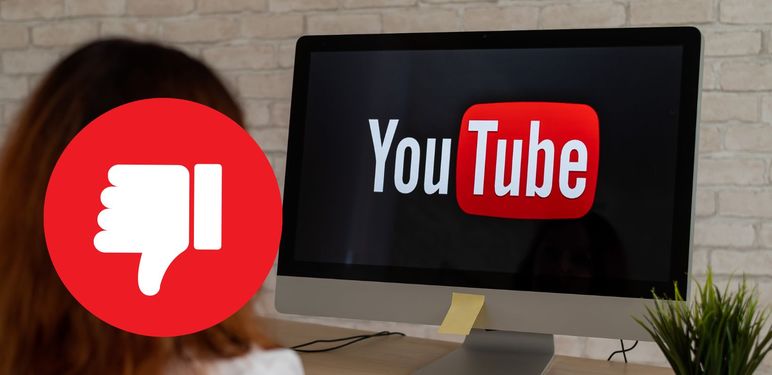 Opcija Dislike i otvoren YouTube na računalu
