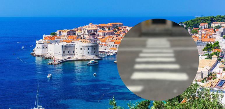 Dubrovnik i nacrtani pješački prijelaz
