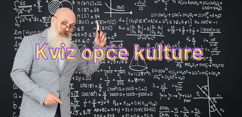 Profesor ispred ploče ispunjene matematičkim formulama i naslov kviza