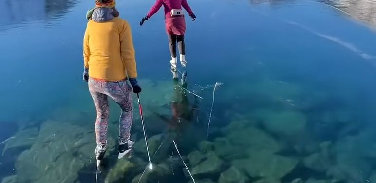 Klizanje zaleđenim jezerom