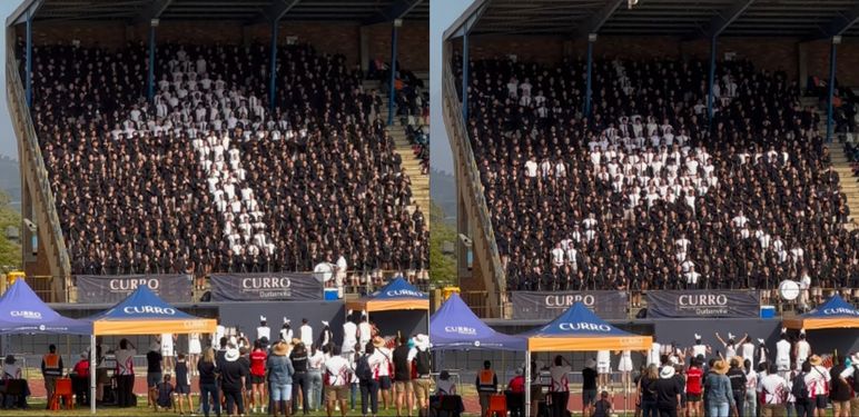 Usklađena koreografija na tribini sportskog stadiona