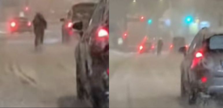 Muškarac koji skija kroz Sarajevo