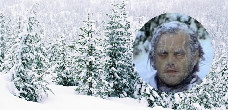 Smrznuti Jack Nicholson u ulozi Jacka Torrencea u filmu Isijavanje (The Shining)