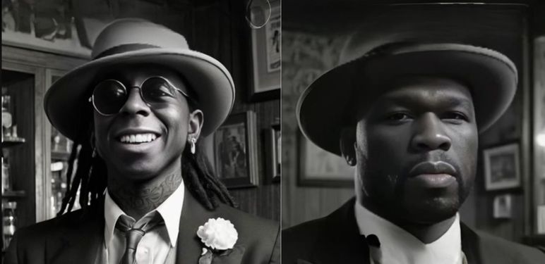 Reperi 50 Cent i Lil Wayne u verziji iz 50-ih