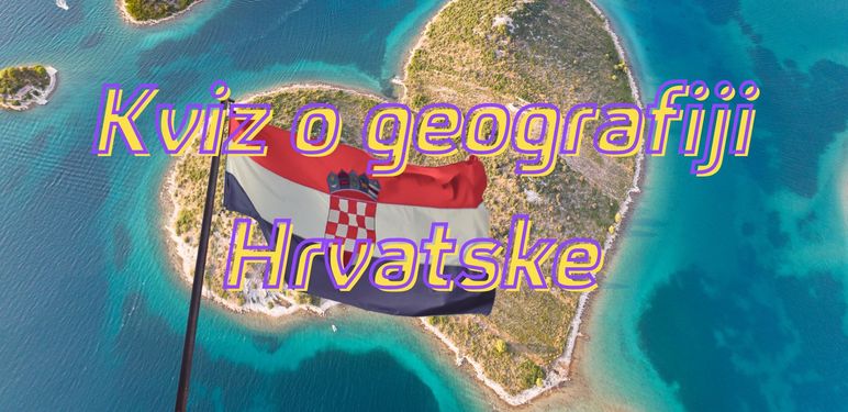 Otok u obliku srca i zastava Hrvatske