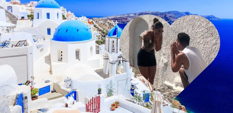 Santorini i mladi par pred zaruke