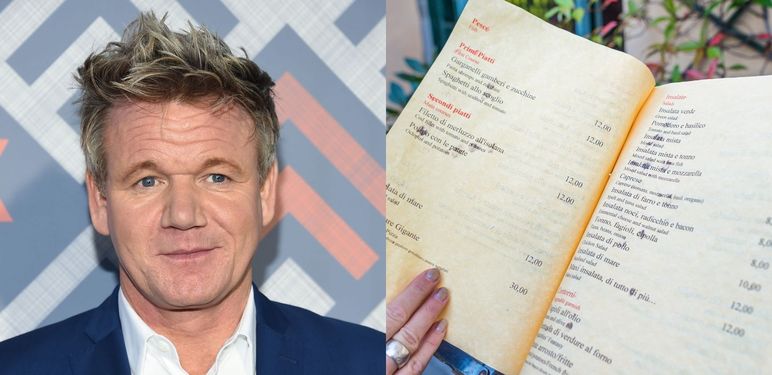 Kuhar Gordon Ramsay i jelovnik u restoranu