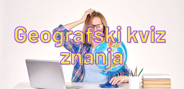 Žena pred računalom uz laptop i naslov kviza