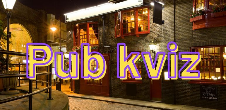 Britanski pub u ulici i naslov kviza