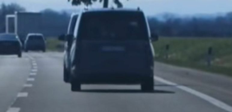 Automobil koji prevozi stablo na autocesti