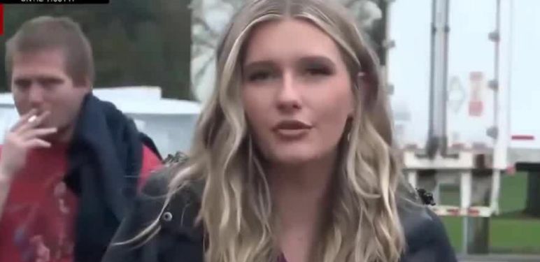 Novinarka Alexis Martin i muškarac s cigaretom u prijenosu uživo