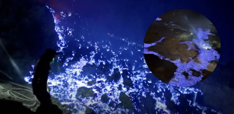 Snimka unutar vulkana Kawah Ijen u Indoneziji
