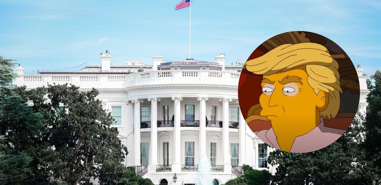 Bijela kuća u SAD-u i Donald Trump u stilu Simpsona