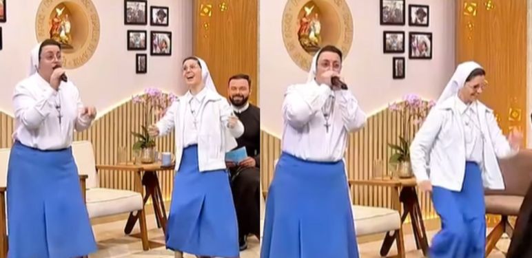 Časne sestre Marizele Cassiano i Marisa de Paula kako beatboxaju i plešu