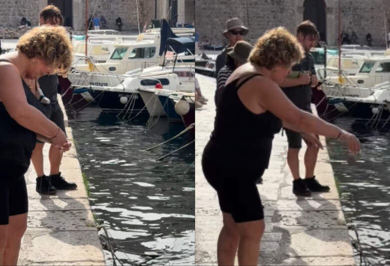 Gospođa koja peca u Dubrovniku