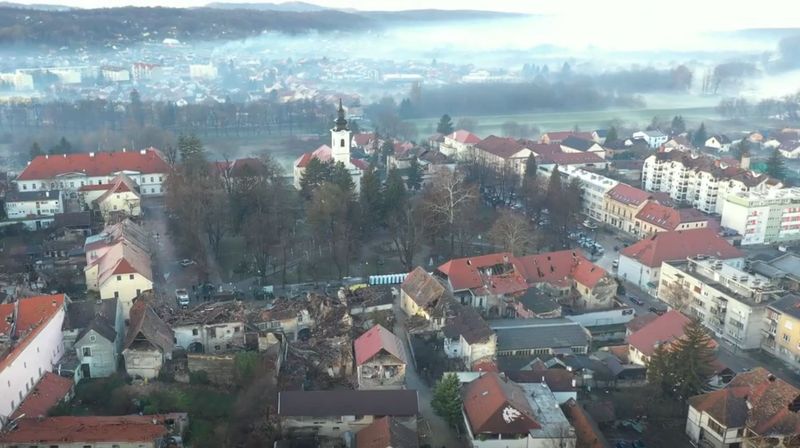Petrinja iz zraka nakon potresa