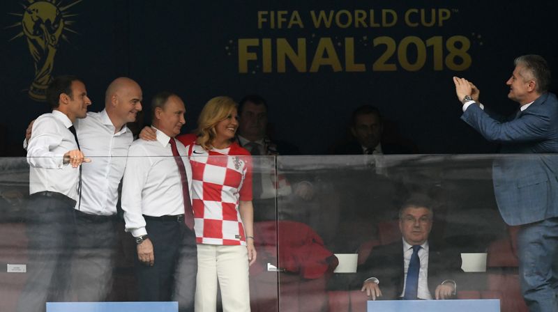 Kolinda Grabar-Kitarović u VIP loži na finalu SP-a (Foto: AFP)