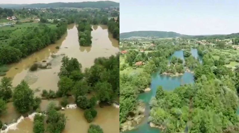 Mrežnica prije i nakon zamućenja (Foto: Radio Mrežnica)