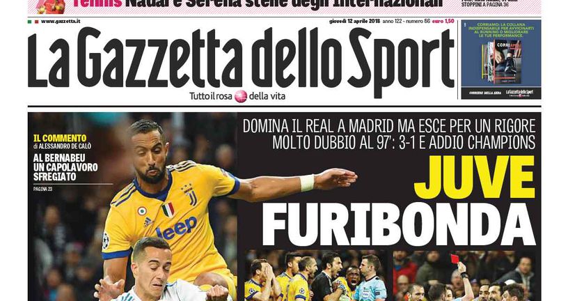 Naslovnice talijanskih medija nakon Real - Juve