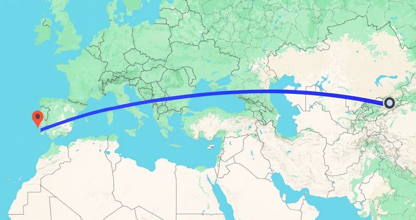 Udaljenost između Lisabona i Kairata