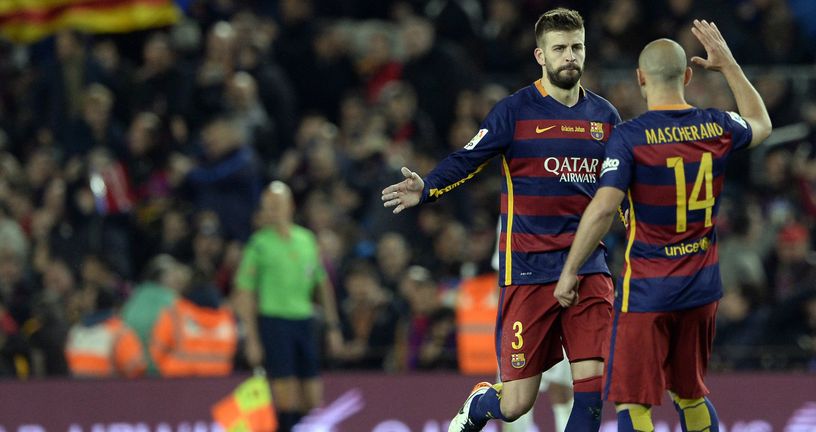 Javier Mascherano i Gerard Pique (Foto: AFP)