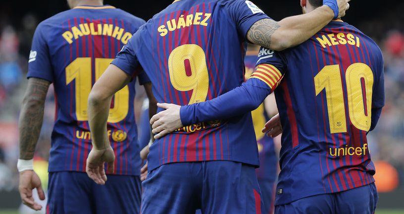 Suarez, Messi i Paulinho slave pogodak (Foto: AFP)