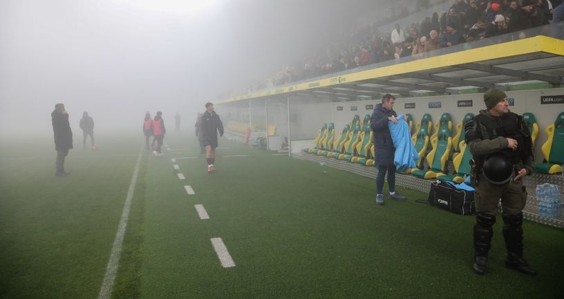 Magla na utakmici Istra - Rijeka