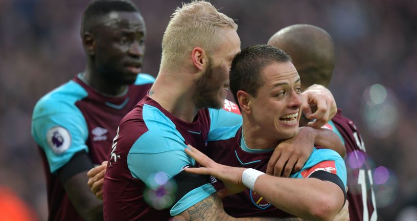 Javier Hernandez slavi pogodak za West Ham (Foto: AFP)