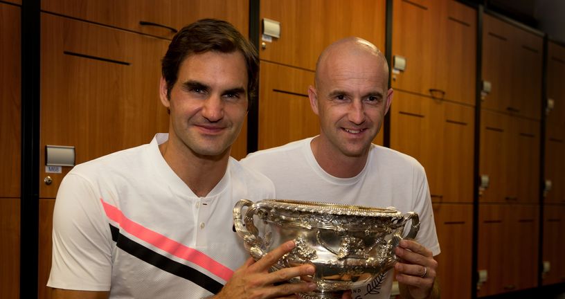 Ljubičić i Federer s trofejem Australian Opena (Foto: AFP)