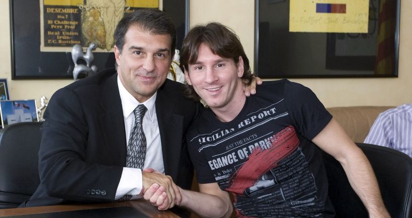 Joan Laporta i Lionel Messi 2009.