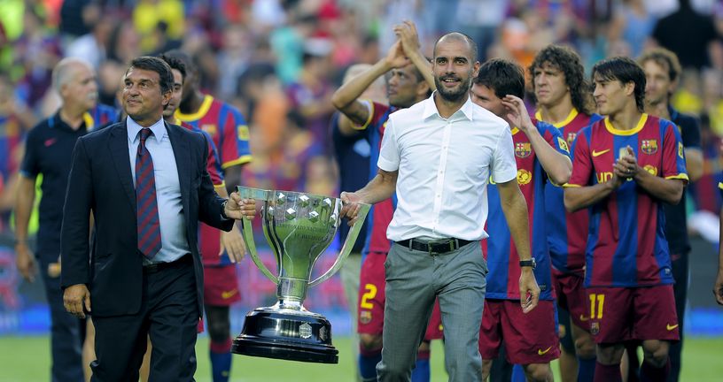 Joan Laporta i Josep Guardiola (Foto: AFP)