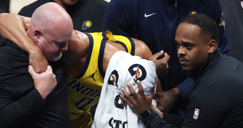 Tyrese Haliburton nakon ozljede u sedmoj utakmici NBA finala