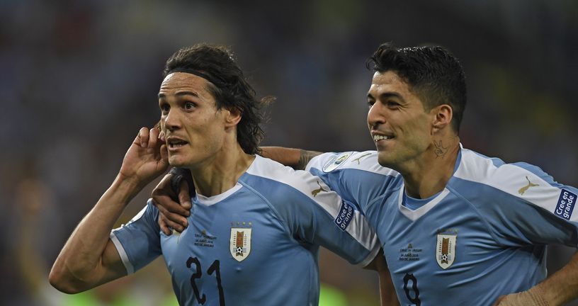 Edinson Cavani i Luis Suarez (Foto: AFP)