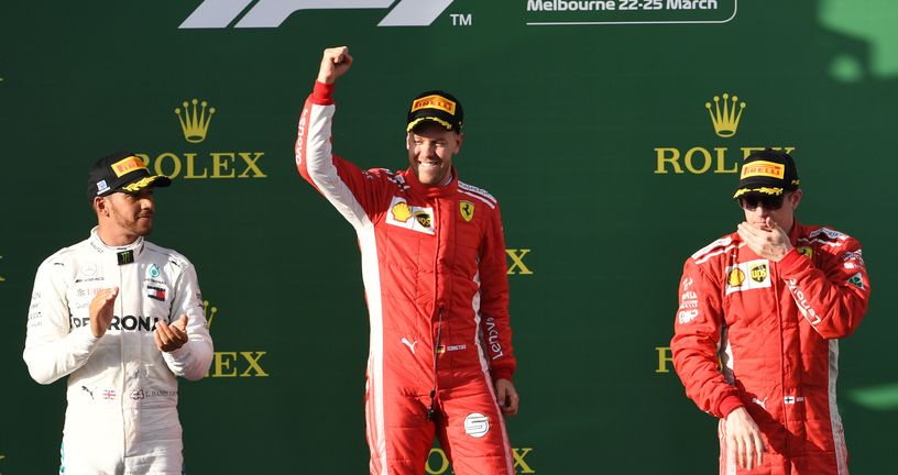Sebastian Vettel slavi pobjedu (Foto: AFP)