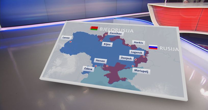 Karta napada Rusije na Ukrajinu