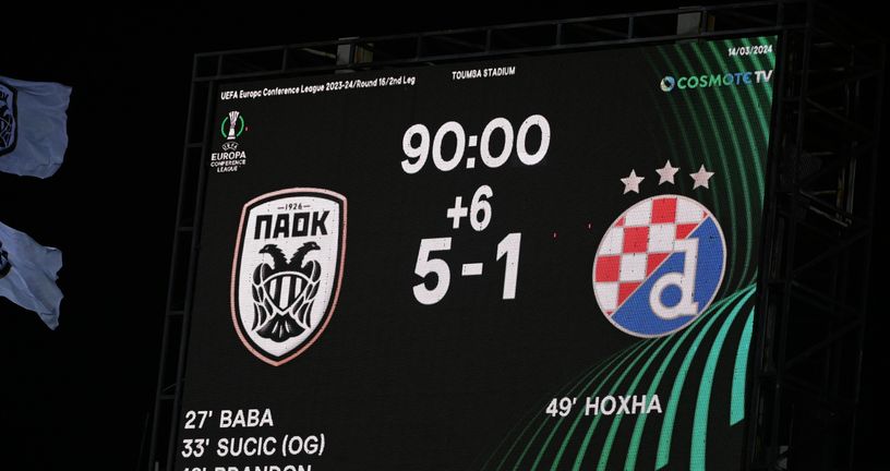 PAOK je pobijedio Dinamo 5:1 u Solunu