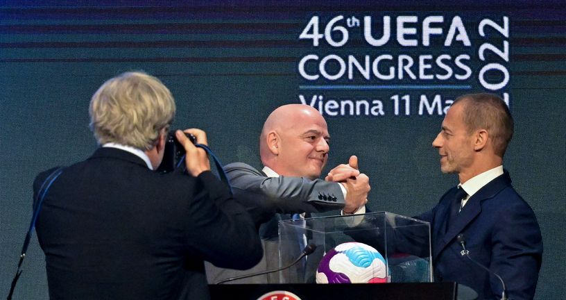 Gianni Infantino i Aleksander Čeferin. predsjednici FIFA-e i UEFA-e