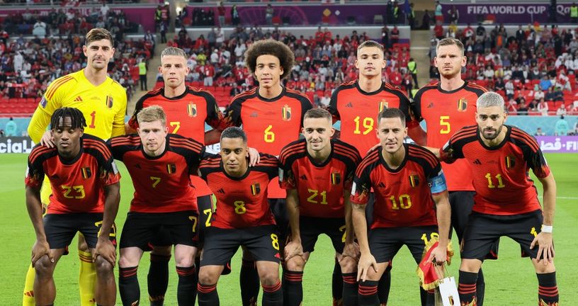 Thibaut Courtois i suigrači iz reprezentacije Belgije