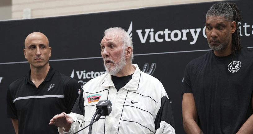 Manu Ginobili, Gregg Popovich, Tim Duncan