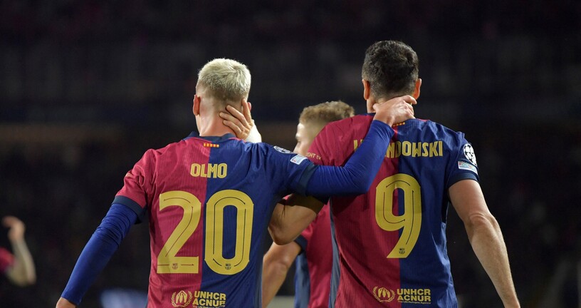 Robert Lewandowski i Dani Olmo