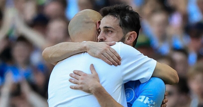 Pep Guardiola i Bernardo Silva