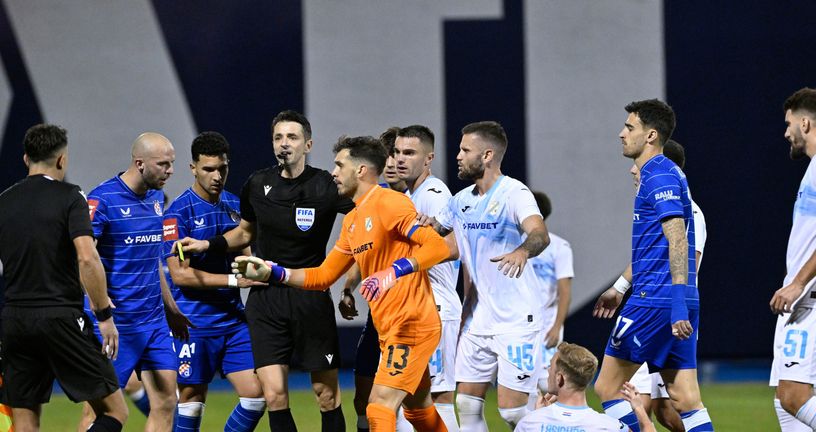 Naguravanje igrača Dinama i Rijeke