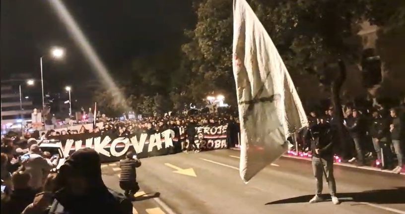 Torcida na Vukovarskoj ulici u Splitu