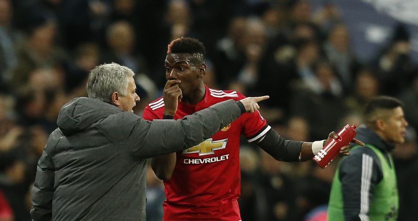 Paul Pogba i Jose Mourinho (Foto: AFP)